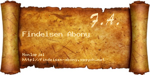 Findeisen Abony névjegykártya